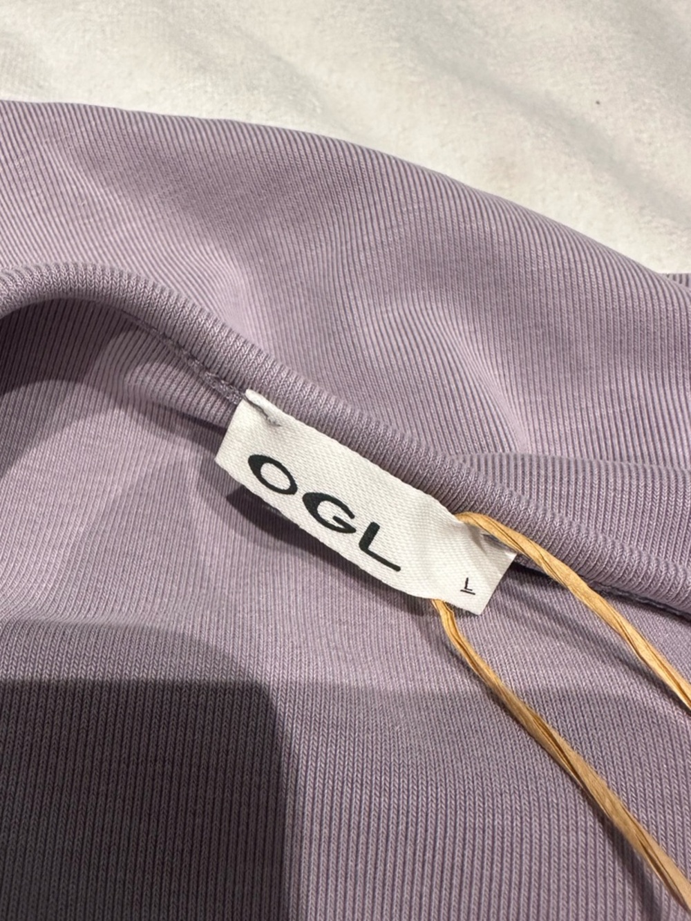 OGL | Sandwashed Effortless Boatneck Batwing Sleeve Side Ruched Top Purple Fog L - Picture 13 of 16